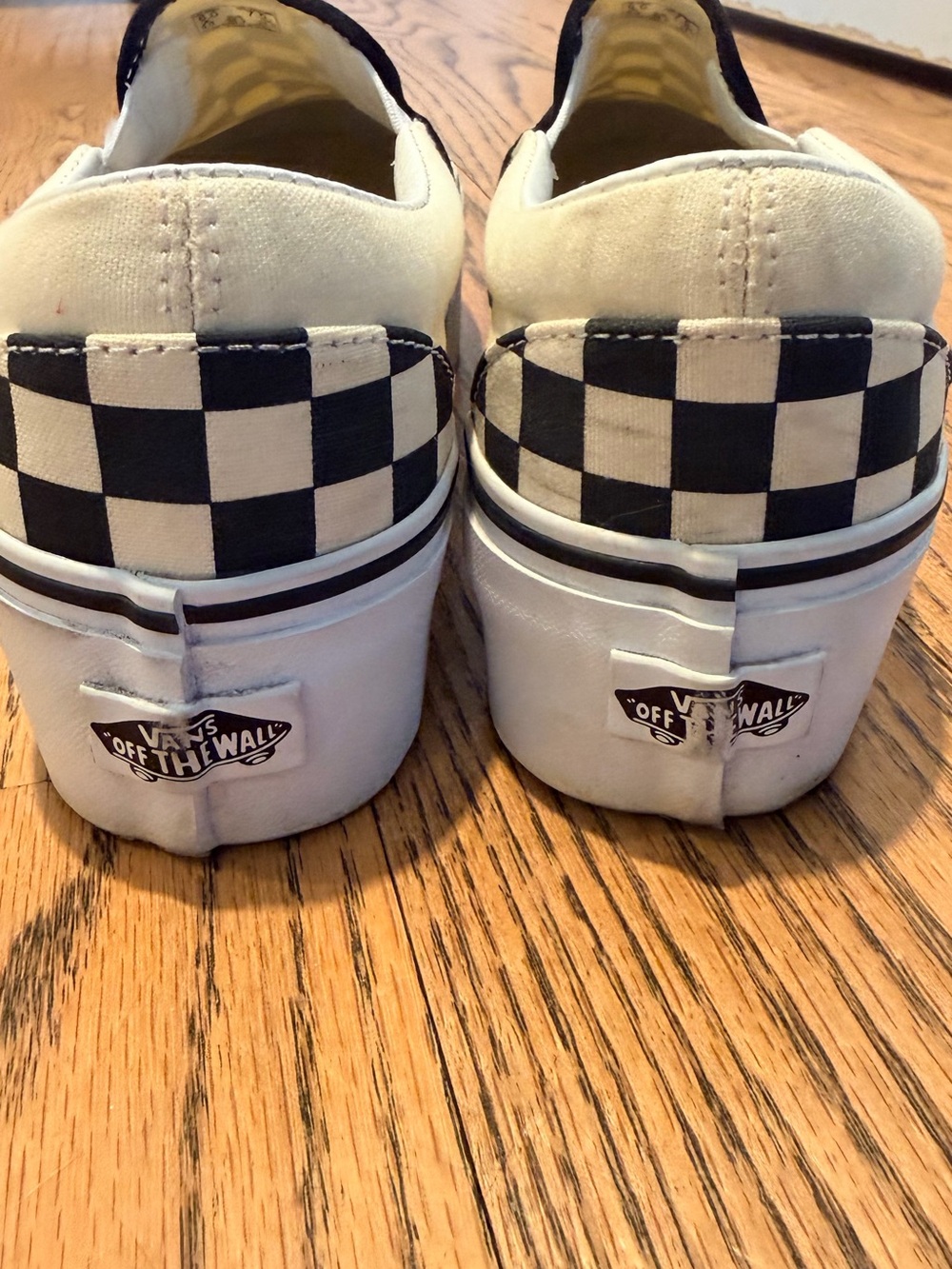 Vans' Classic Slip-On Checkerboard Sneakers - Black/White - Picture 8 of 14